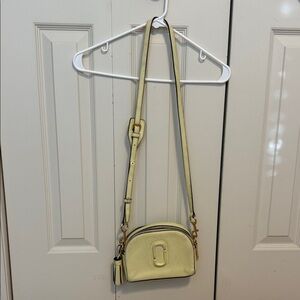 Marc Jacobs Pale Yellow Crossbody Camera Bag with Gold Hardware